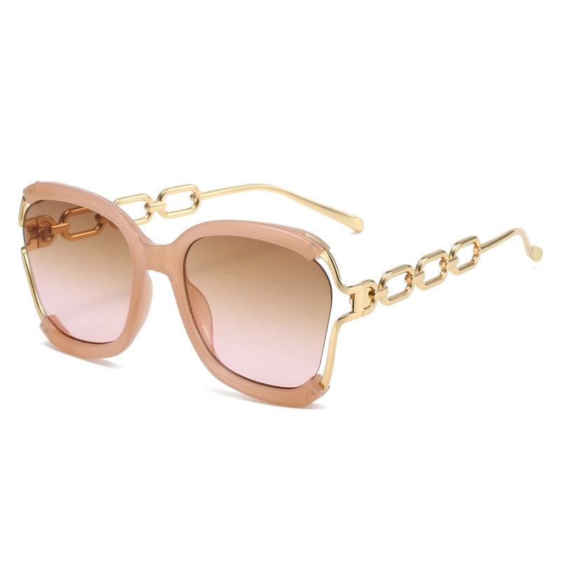 Wholesale Chain Fashion Metal Hollow Brushed Sunglasses
