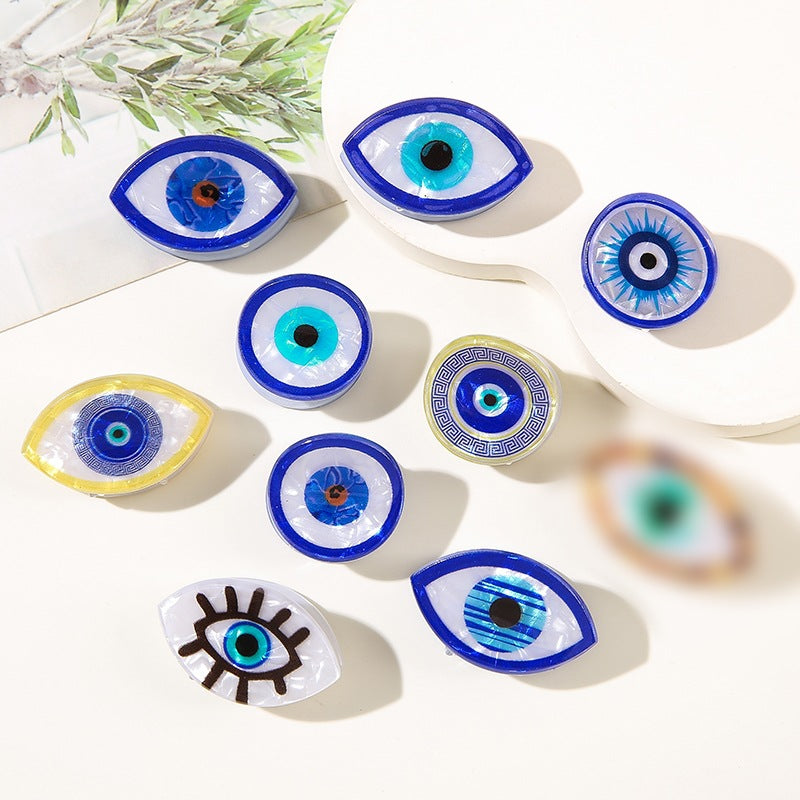 Wholesale Round Evil Eye Hair Clip Acrylic Claw Clip Bohemian Greek Style Fashion Hair Accessory For Women Resale