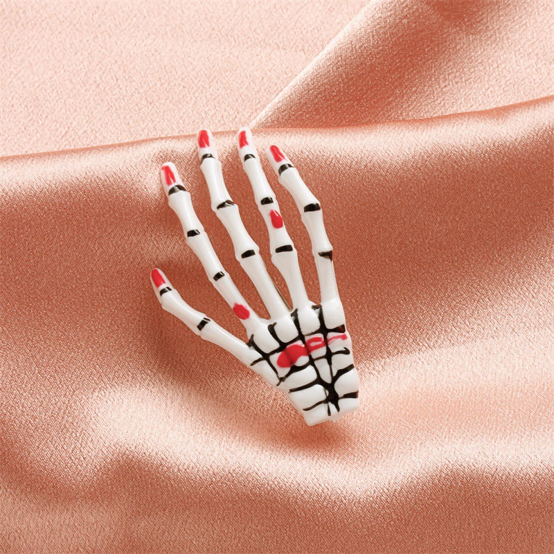 Wholesale Gothic Skeleton Hand Bone Acrylic Hair Clips