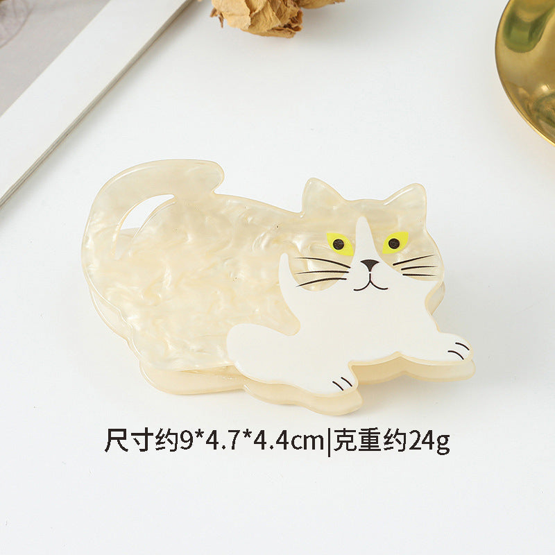 Wholesale New French Rhinestone Cat Hair Claw Clip Acrylic Hollow Women S Hair Accessory Cute Everyday Styling For Boutique Resale