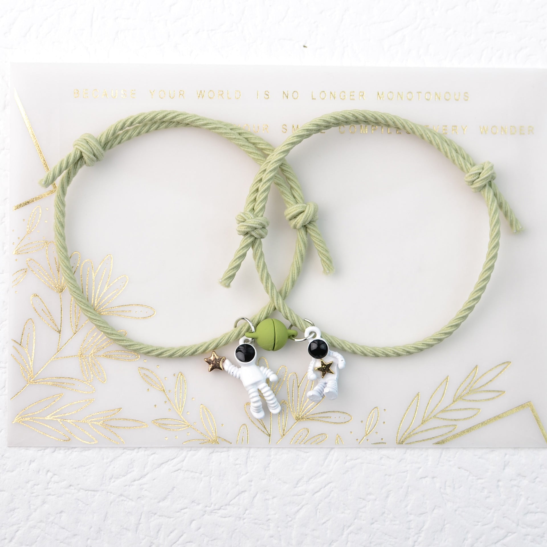 Wholesale Astronaut Can Reach the Stars Elastic String Couple Bracelet