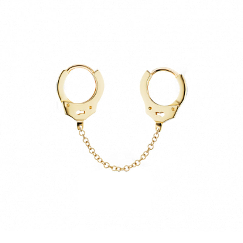 Wholesale Double Ear Hole Chain Ear Cuff Geometric Shape Trendy Fashion Accessory
