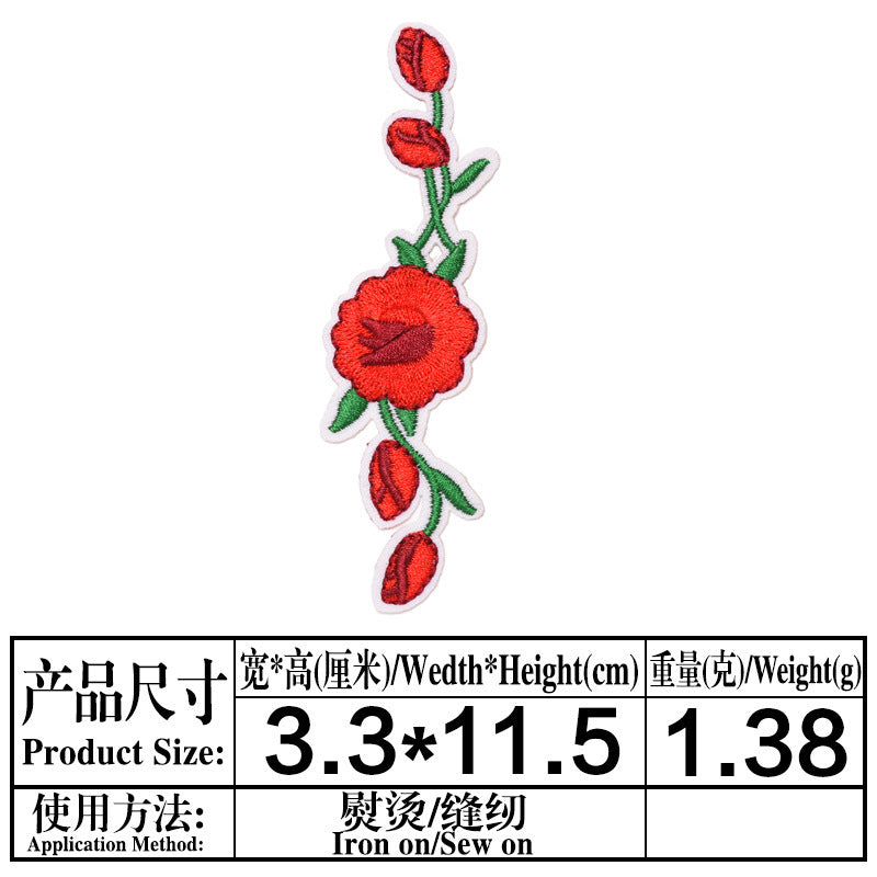 Wholesale Twill Flower Embroidery Patches DIY Sewing Craft Supply For Clothing Decoration