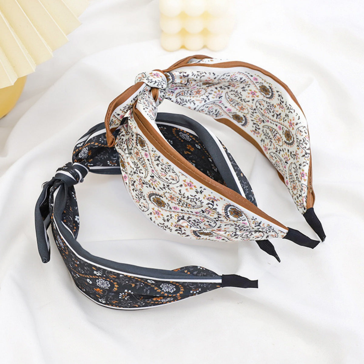 Wholesale cashew satin wide headband