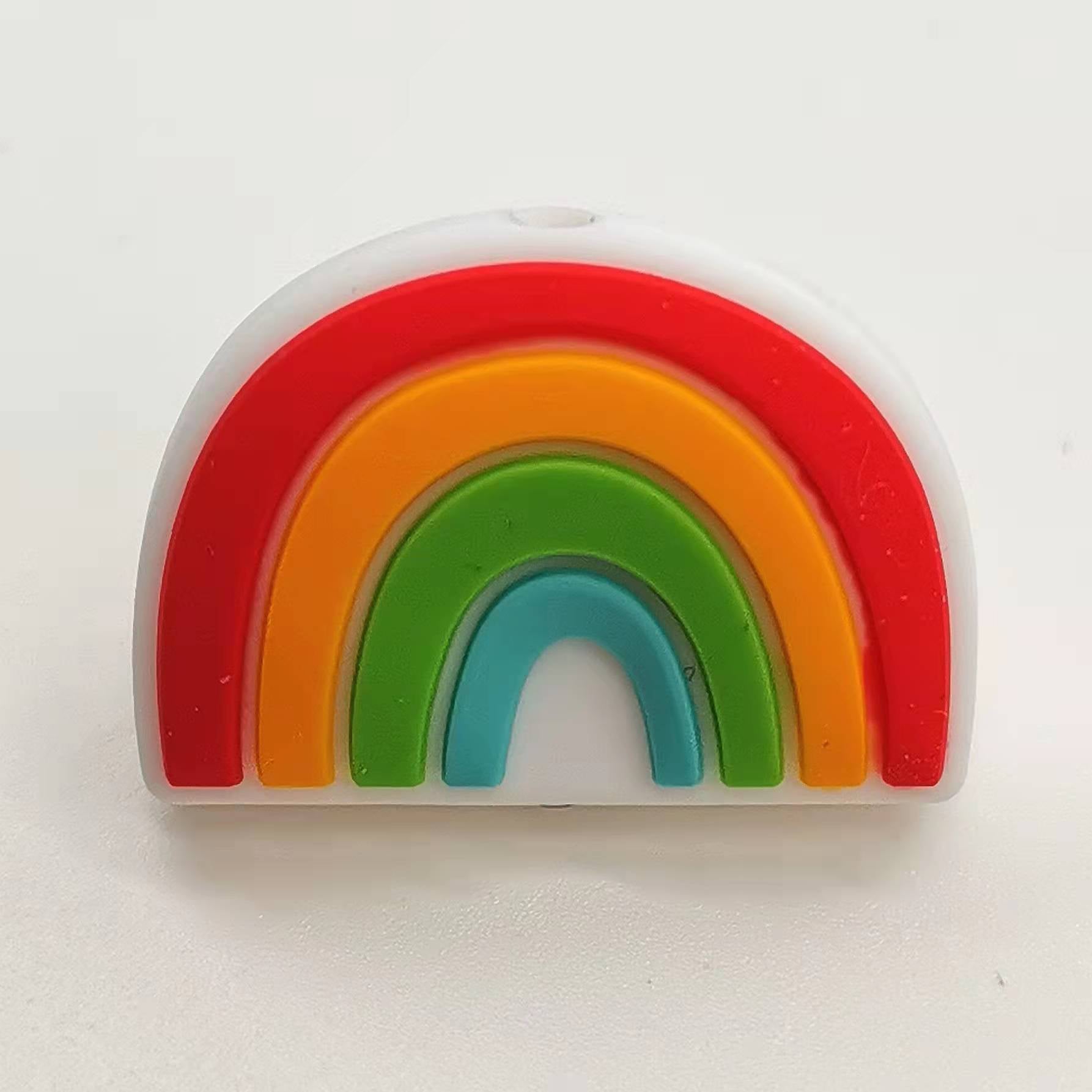 Wholesale 10PCS DIY Rainbow Silicone Beads
