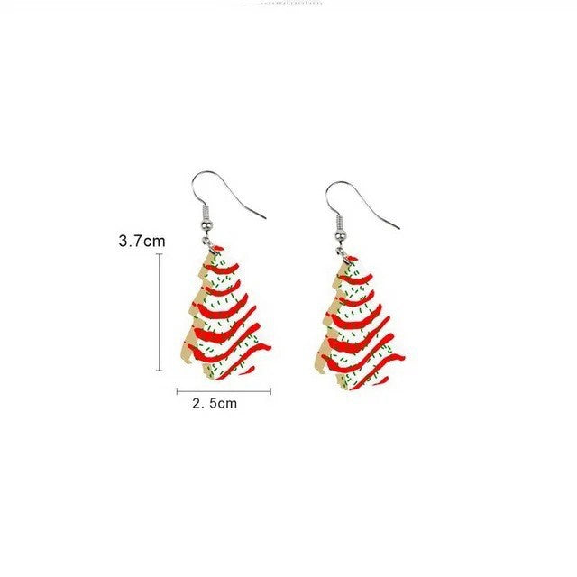 Wholesale Acrylic Icy Snowflake Retro Christmas Love Song Earrings