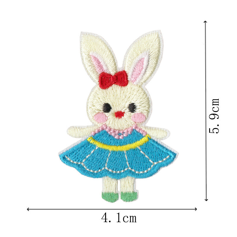 Wholesale 9 Piece Embroidered Rabbit Patch Set Cute Cartoon DIY Craft Supply For ets And Journals