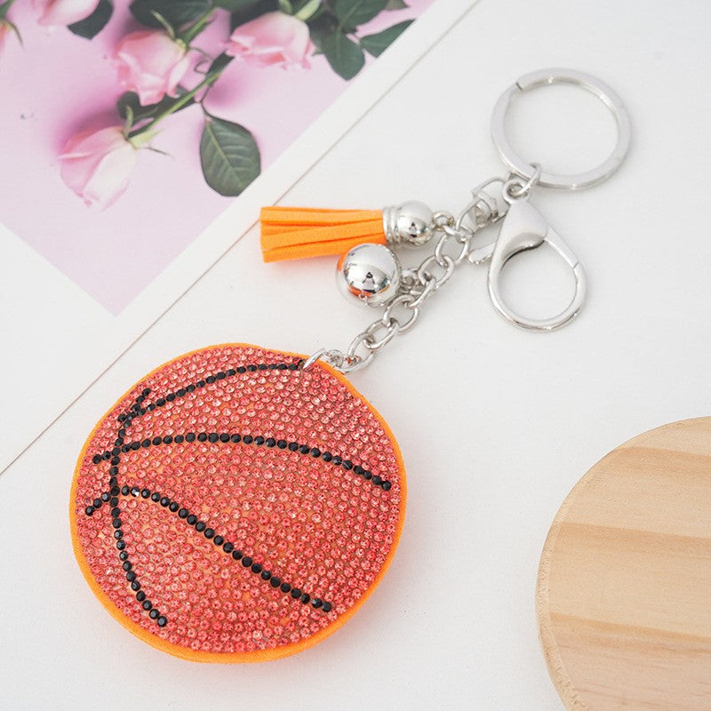 Wholesale Zinc Alloy Football Basketball Volleyball Baseball Sticker Diamond Keychain