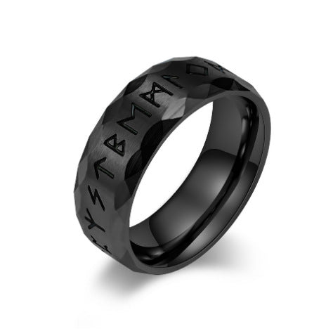 Wholesale Vintage Nordic Viking Rune Titanium Steel Ring
