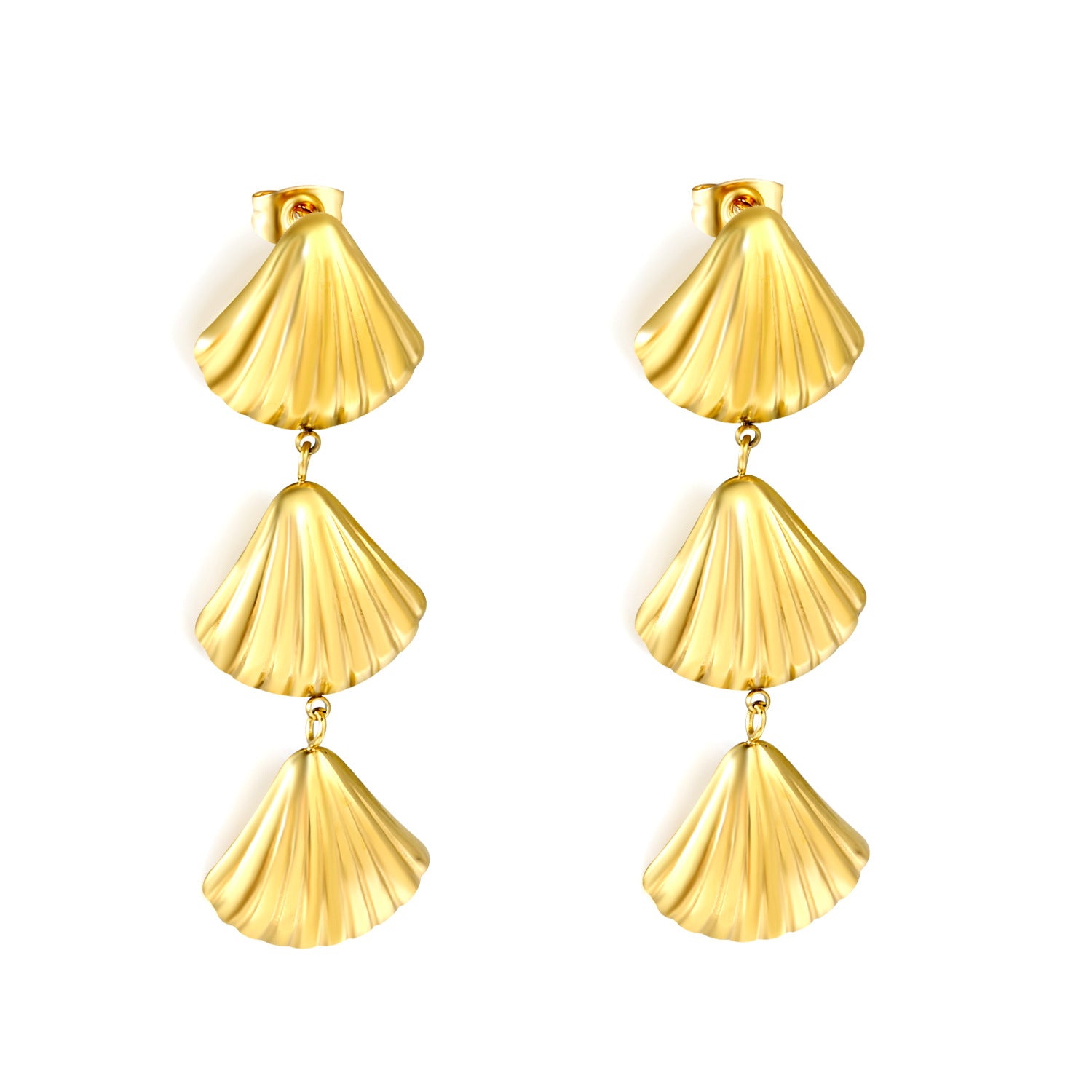 Wholesale Stainless steel shell stud earrings