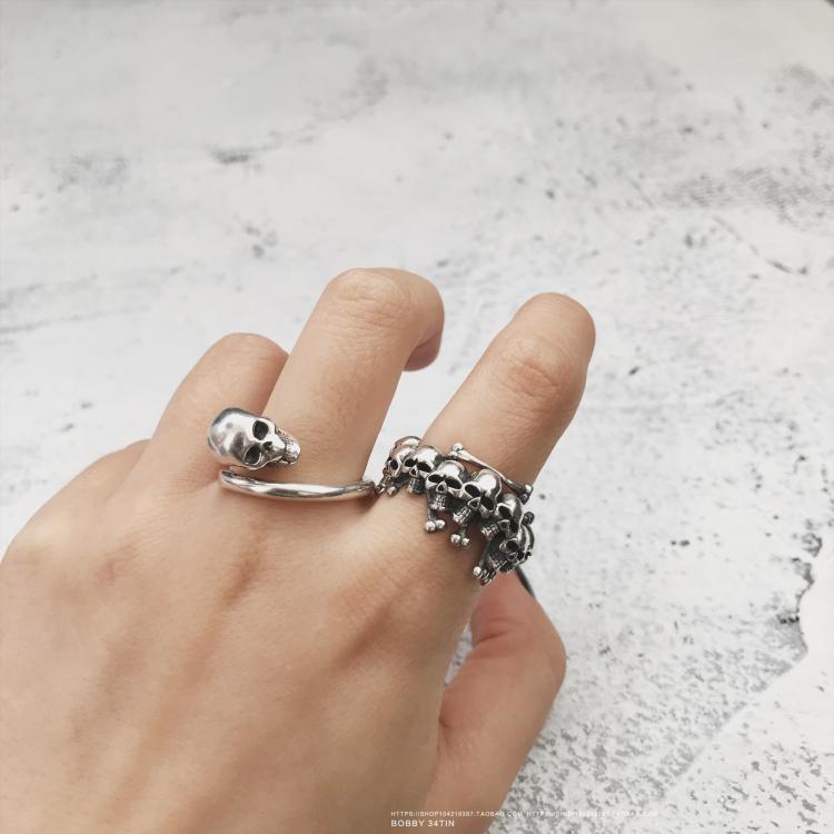 Wholesale New unique design skull open ring