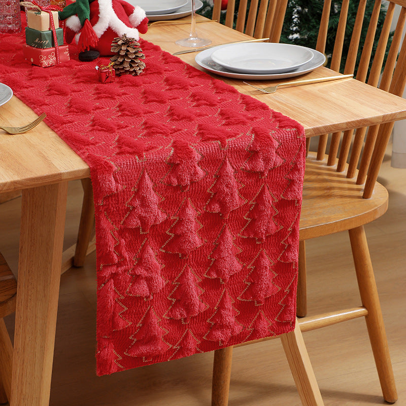 Wholesale Christmas Quilted Sequin Table Flag Tablecloth Christmas Party Decoration Shopping Mall Layout Tablecloth