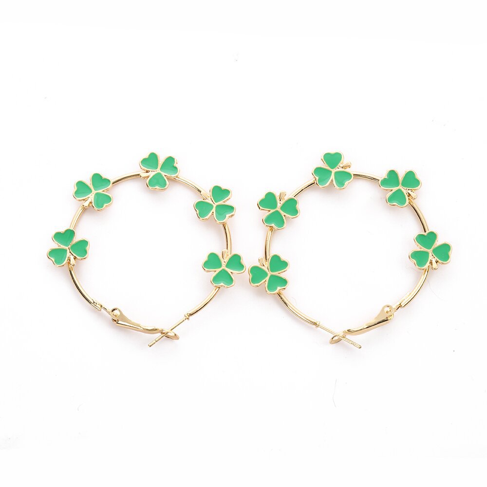 Wholesale Exaggerated three-leaf clover earrings