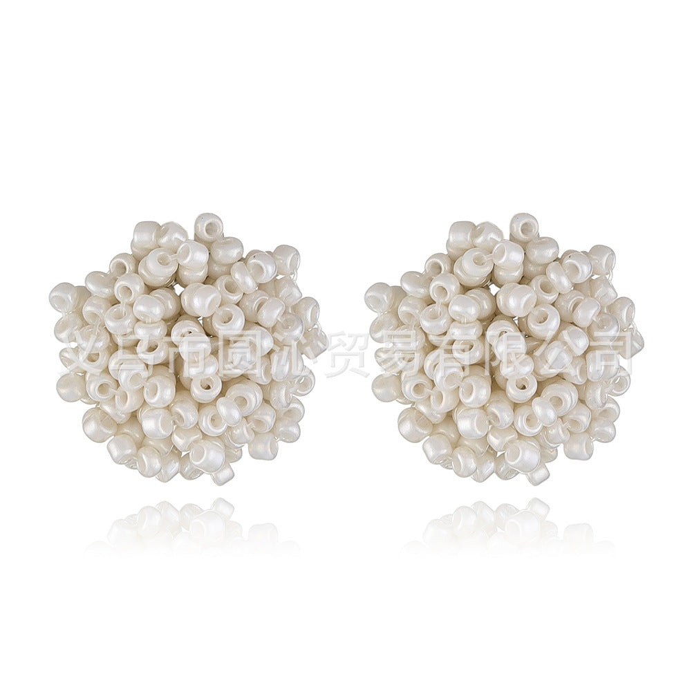 Wholesale Small Seed Bead Earrings Simple Ball Geometric Earrings