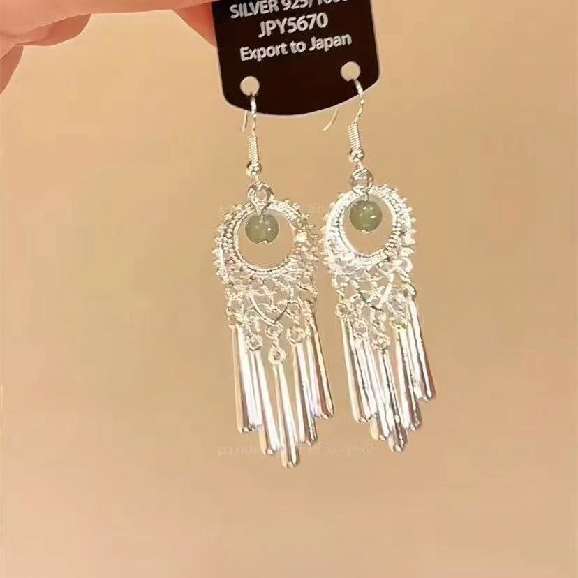 Wholesale New Chinese style beaded tassel retro earrings