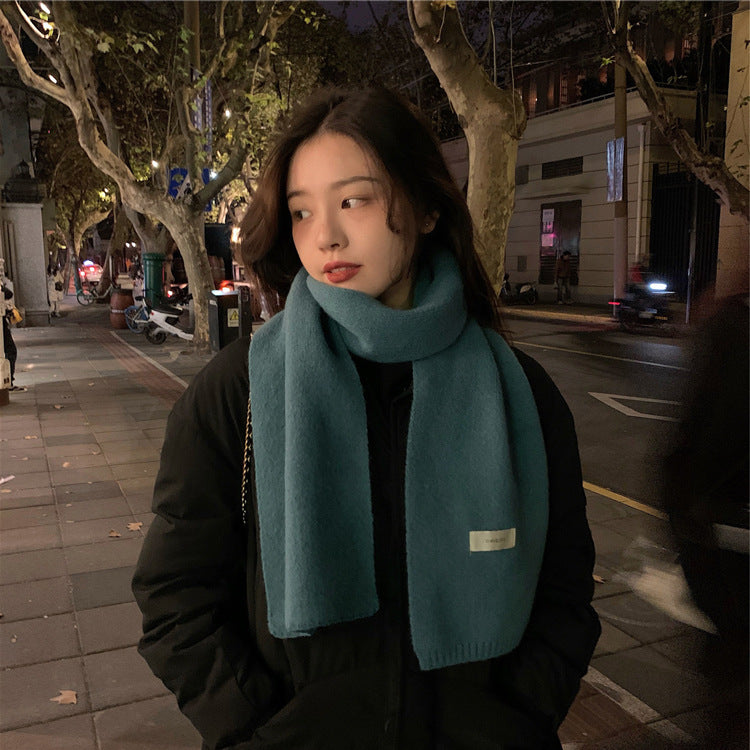 Wholesale Klein Blue Women's Autumn and Winter Versatile Knitted Acrylic Scarf