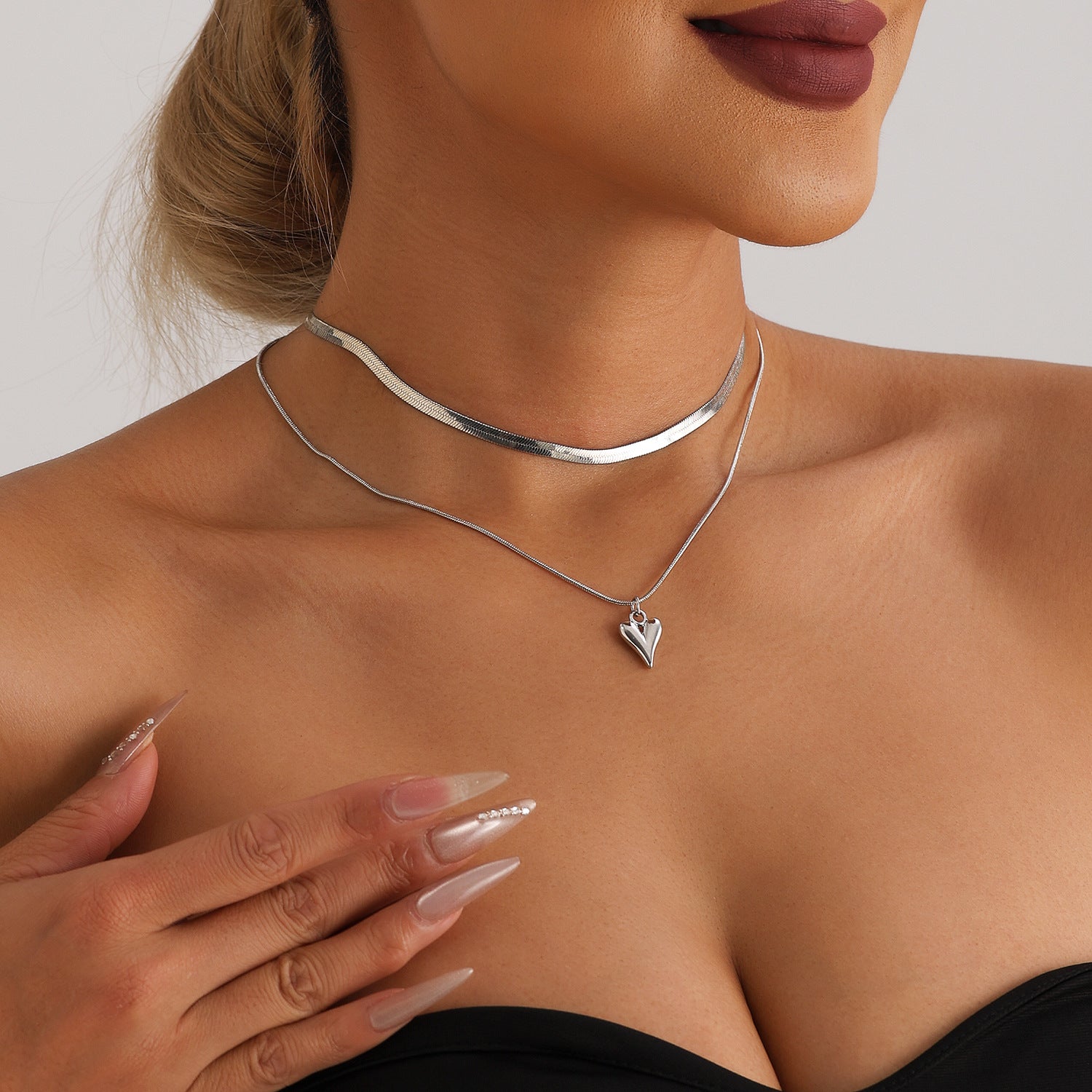 Wholesale Love double clavicle necklace