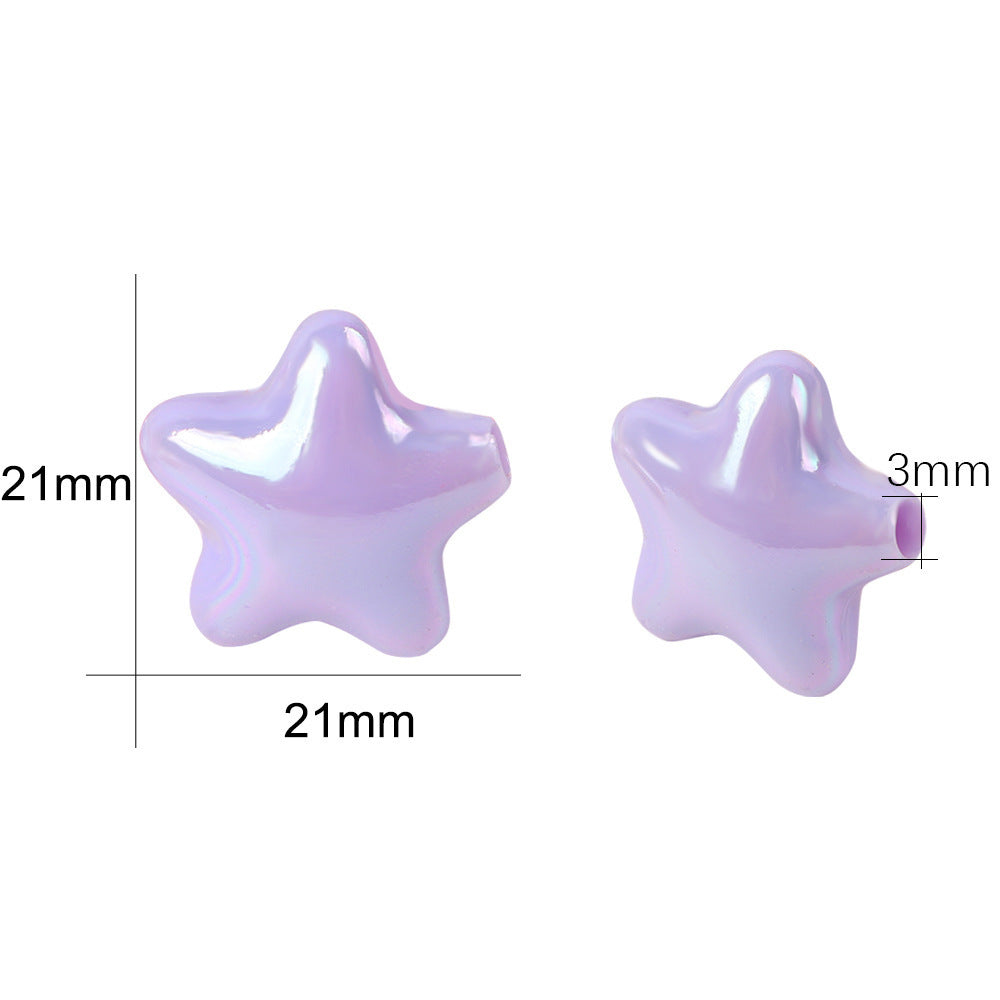 Wholesale 10pcs Cute Star Five-Pointed Star DIY Acrylic Beads Colorful Versatile Accessories