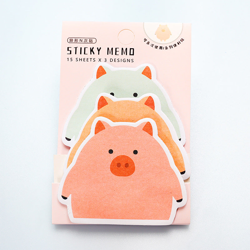 Wholesale 10pcs Cartoon Cute Creative Student Sticky Notes