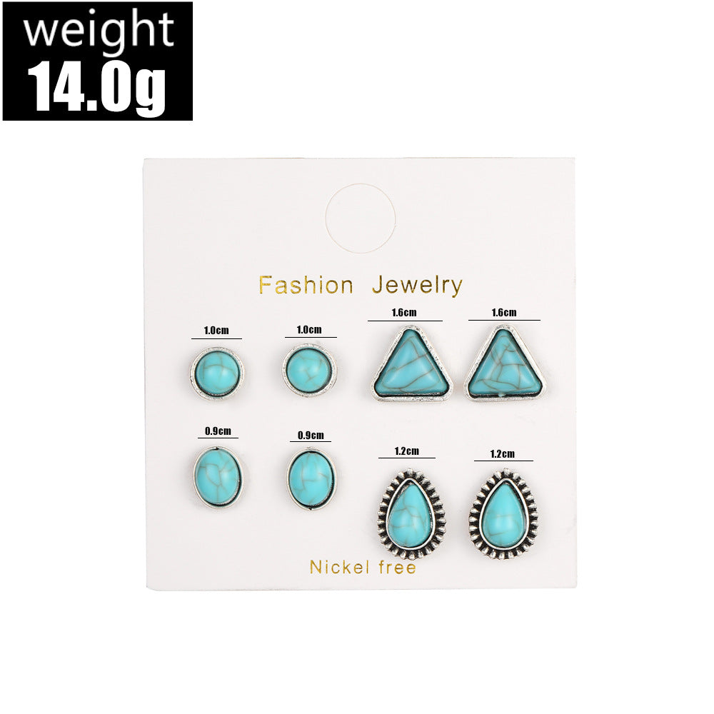 Wholesale Bohemian style geometric circular triangular teardrop earrings