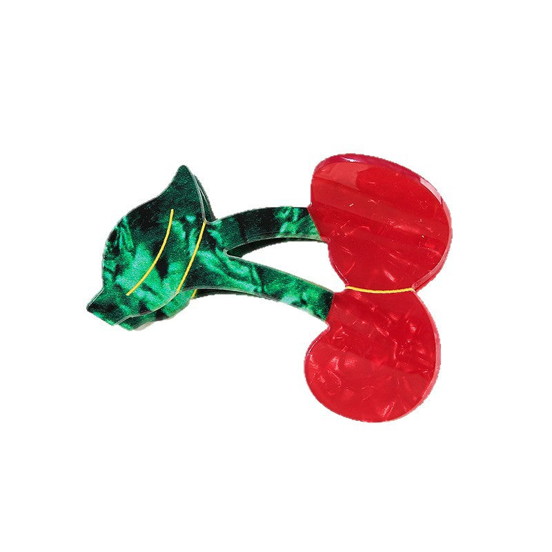 Wholesale Sweet Fruit Large Shark Hair Clip PVC Material Pink Women S Boutique Hair Accessory