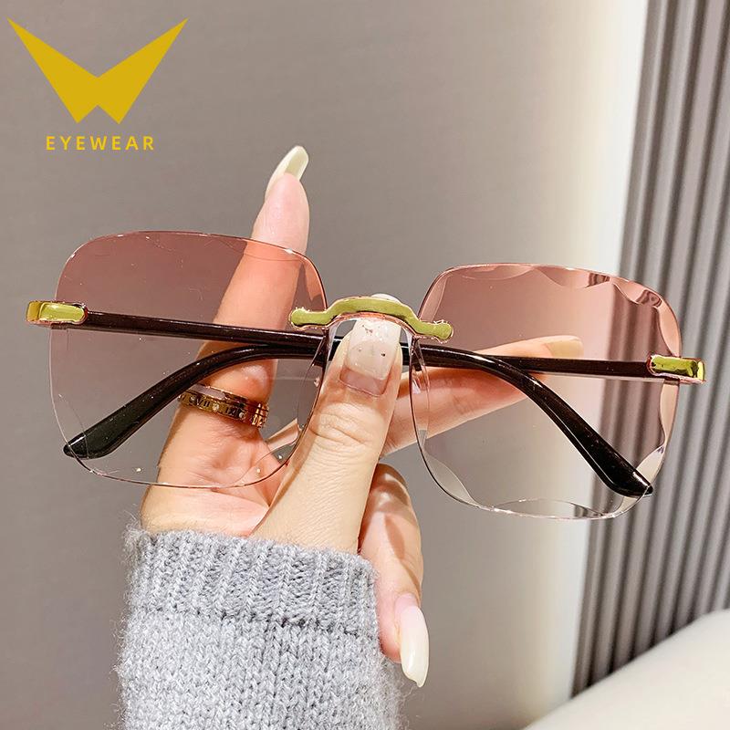 Wholesale Rimless Cut Edge Fashion Sunglasses