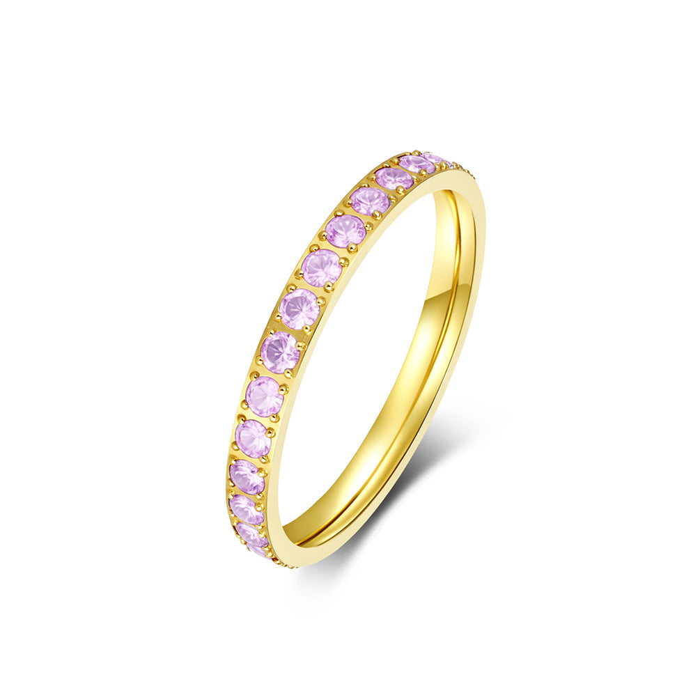 Wholesale Stainless steel full diamond starry layered ring