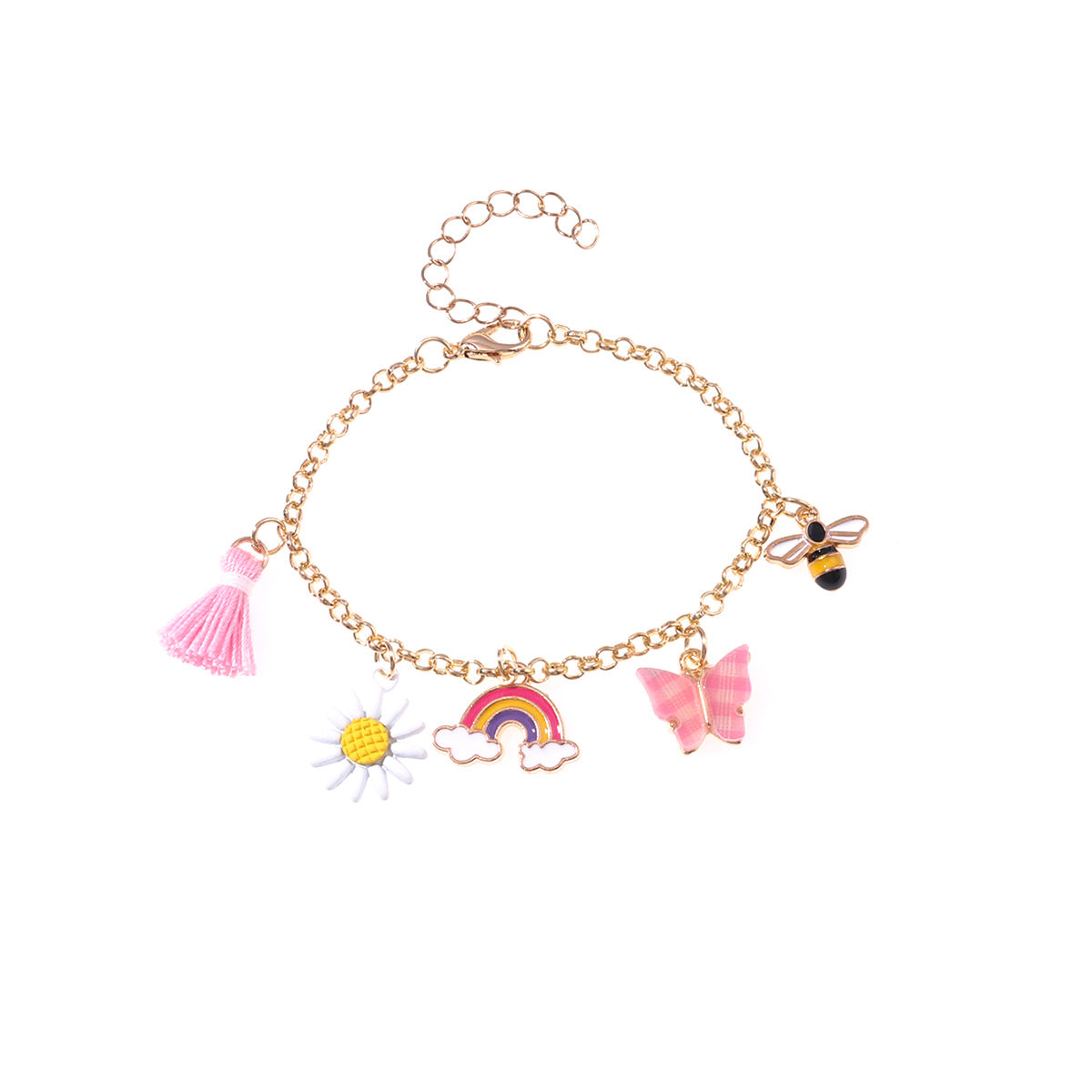 Wholesale Flower Butterfly Tassel Lollipop Alloy Bracelet