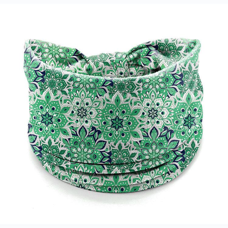Wholesale Bohemian Personality Mandala Flower Elastic Sweat-absorbent Wide Brim Headband