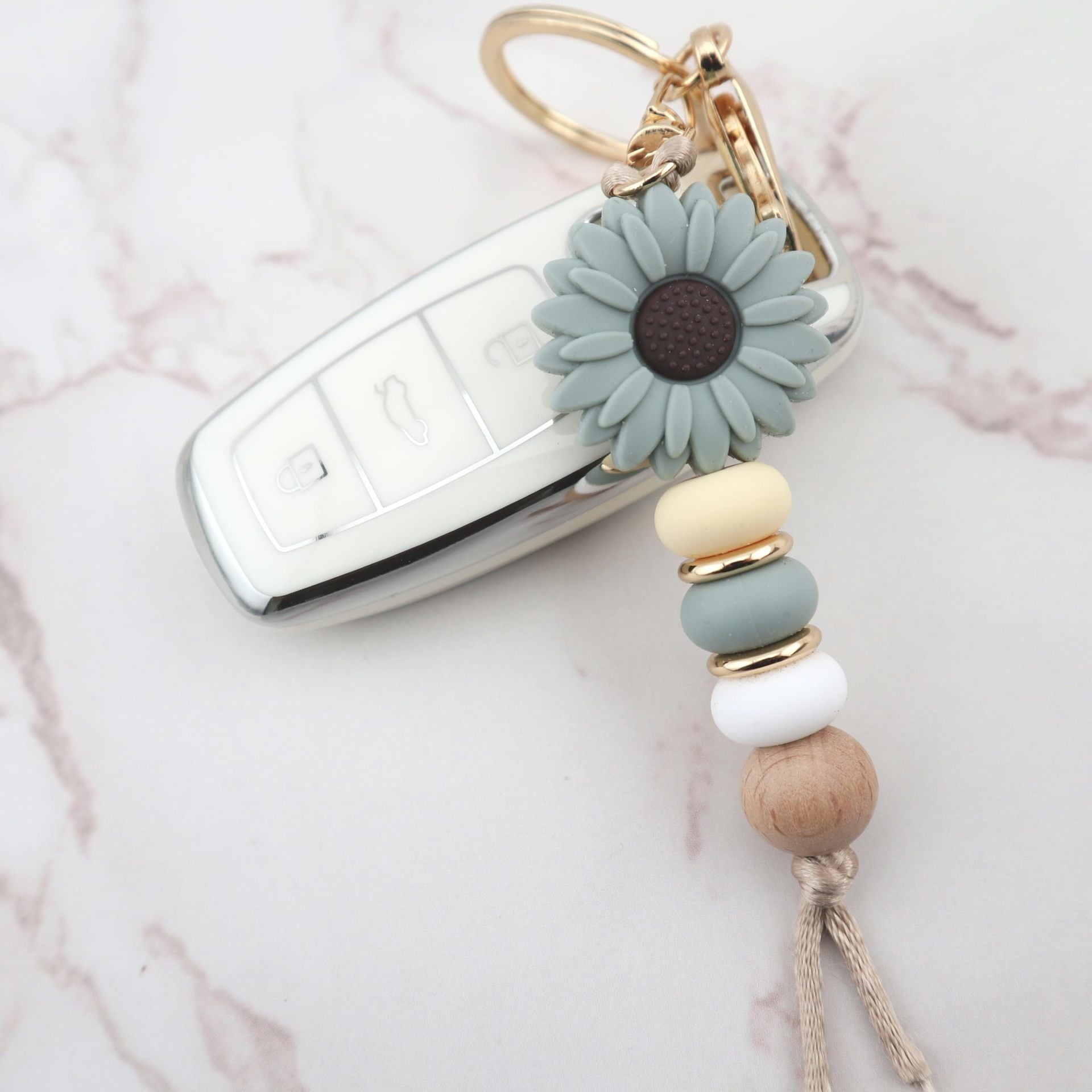 Wholesale Trendy Silicone Bead Keychain Bag Charm Fashion Accessory For Women Birthday Gift