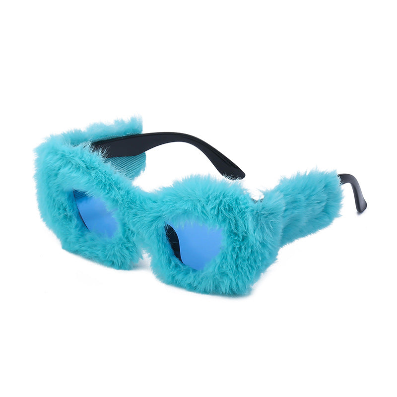 Wholesale Plush Winter Fashion Cat-eye Sunglasses