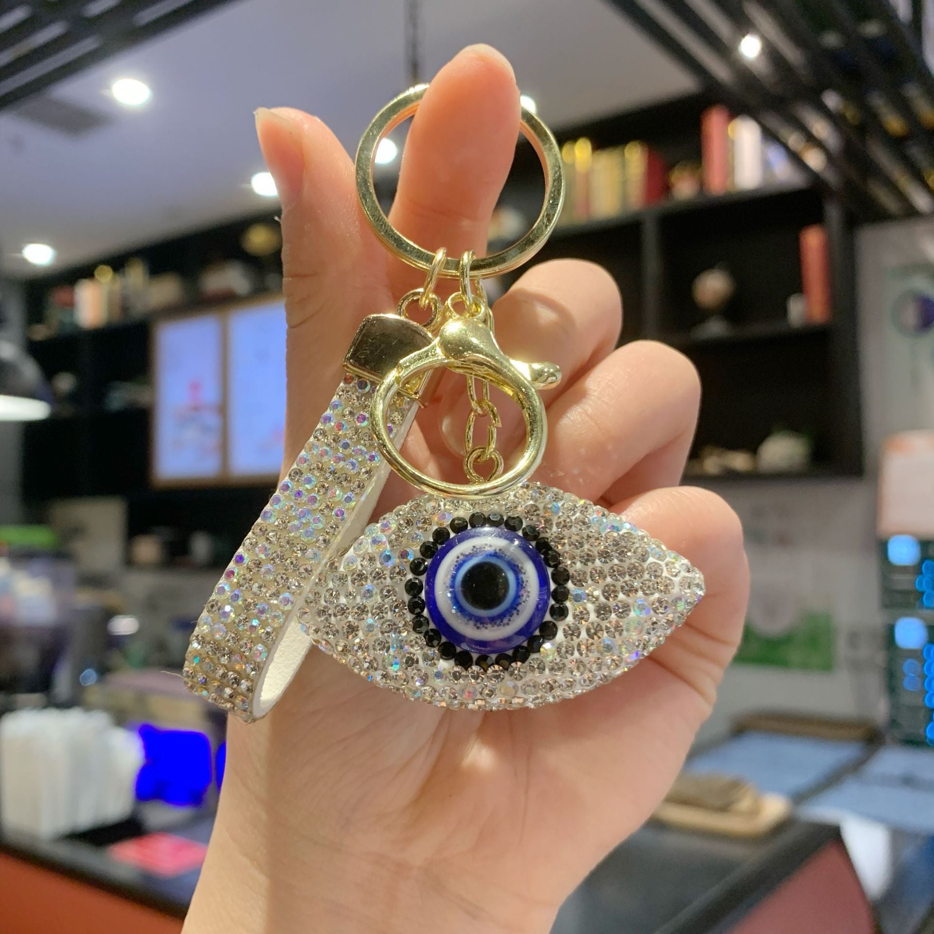 Wholesale Full Rhinestone Demon Eye Keychain