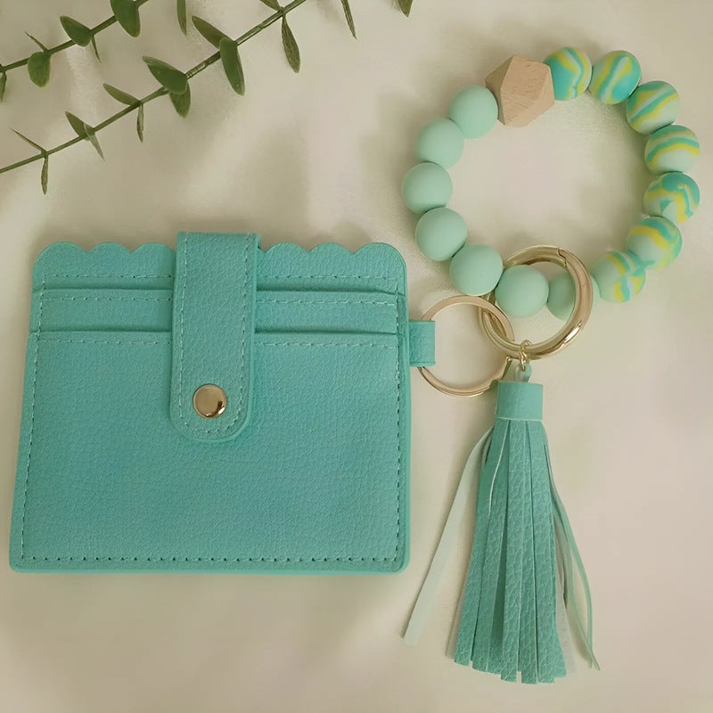 Wholesale Tassel pendant iridescent wrist key ring keychain