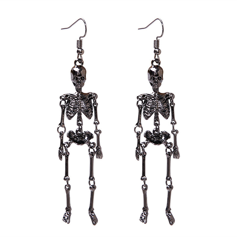 Wholesale Zinc Alloy Rhinestone Pumpkin Skull Earrings Gothic  Party Fashion Accessory For Boutique Resale