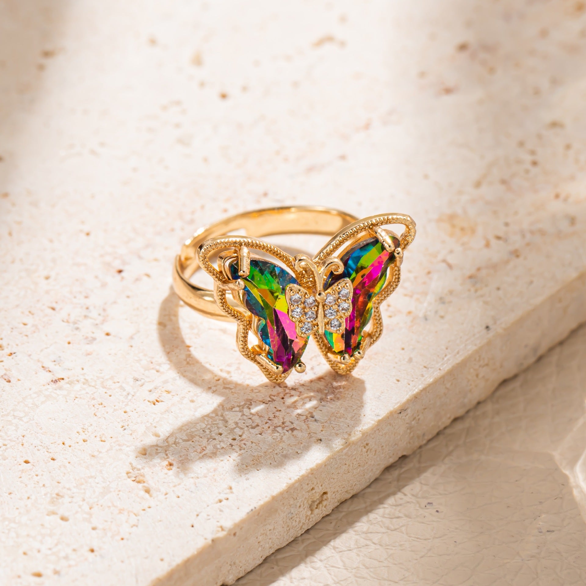 Wholesale Korean Sweet Butterfly Diamond Ring