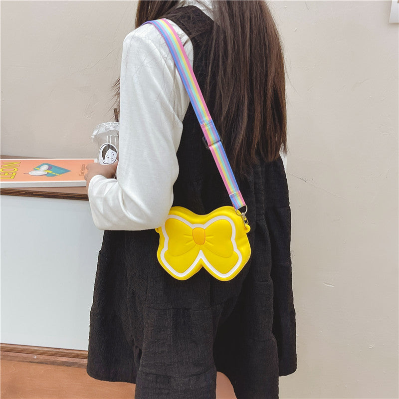 Wholesale Kids Double Sided Butterfly Silicone Messenger Bag