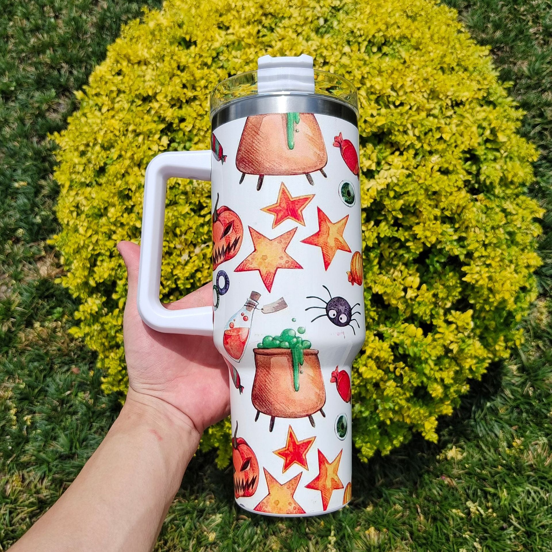 Wholesale Tumbler Halloween Sunflower Double Layer Stainless Steel Ice Bullies Cup