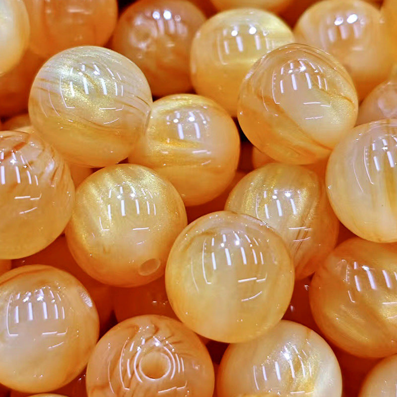 Wholesale 10pcs/pack Gilded cloud high-end halo round beads Acrylic Beads