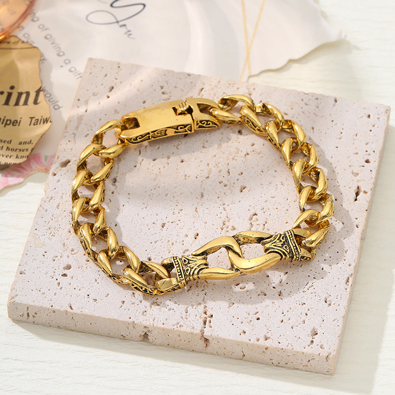 Wholesale  Retro Hip-Hop Dragon Bracelet Men's Personalized Hip-Hop Punk Totem Bracelet