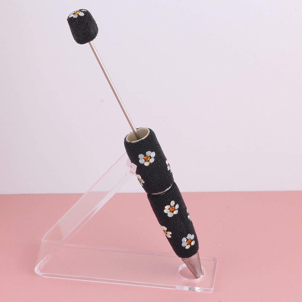 Wholesale  new creative diy beads daisy beaded pen multicolor ballpoint pen color cute cartoon pearl pen