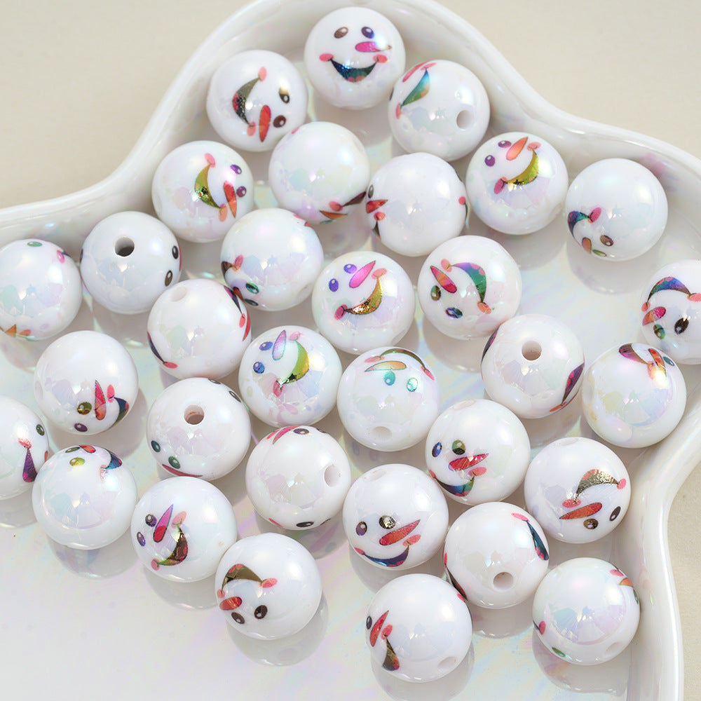 Wholesale 10pcs  Christmas Snowman Acrylic Beads