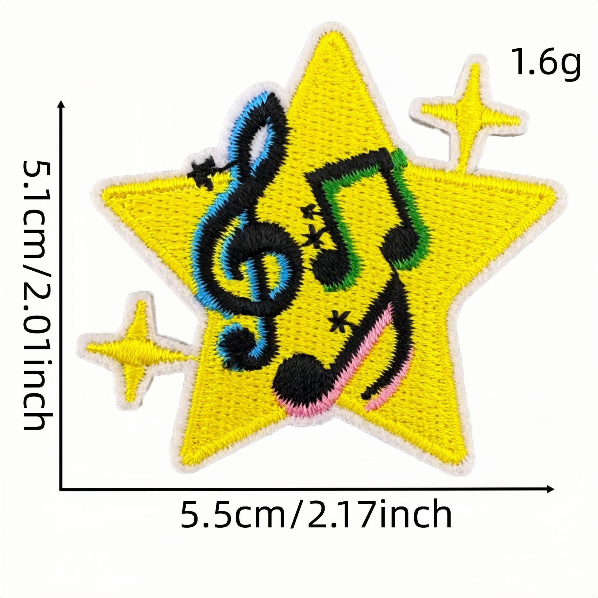 Wholesale Cartoon Music Note Embroidered Patches Iron On Clothing Accessory Trendy Decorative Gift And Boutique Resale