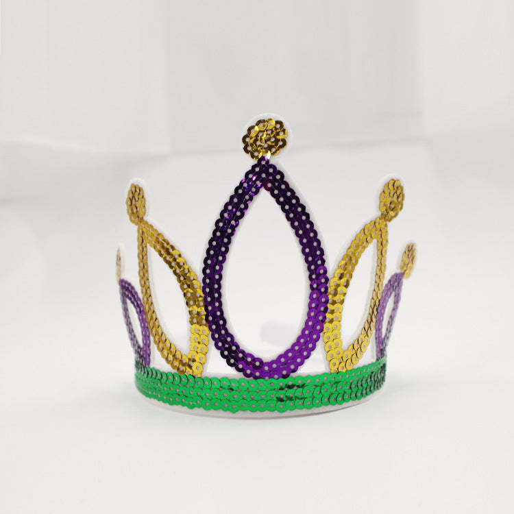 Wholesale Carnival Sequins Colorful Sequins Crown Tiara Prom Party Decoration Crown