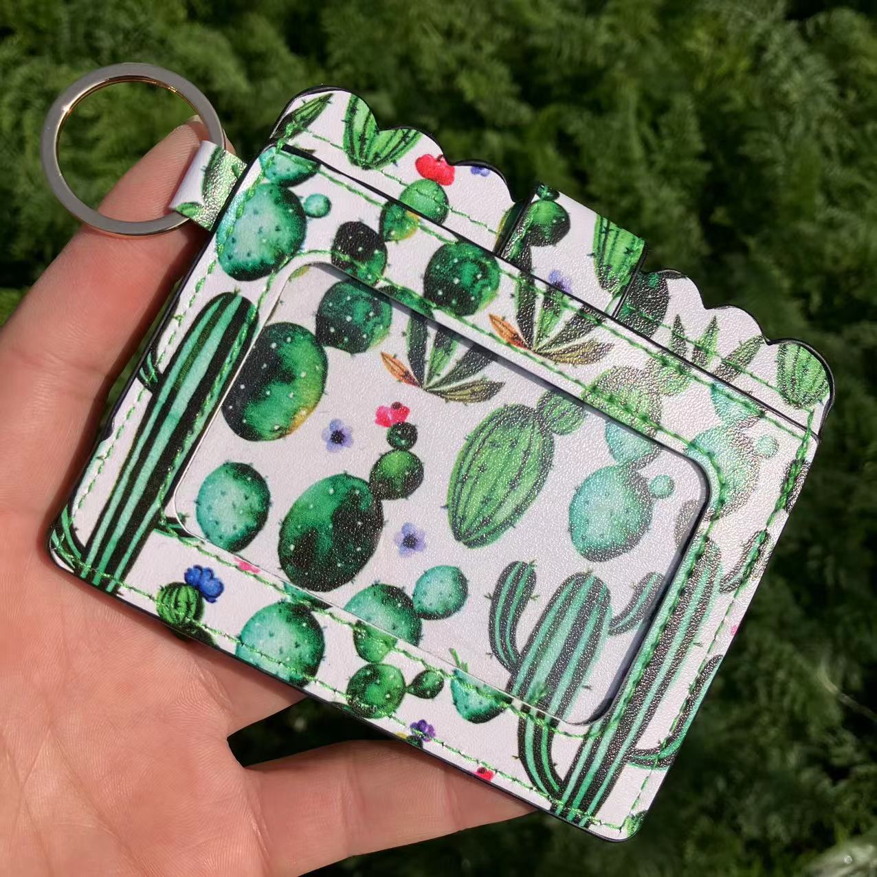 Wholesale PU Leather Leopard Purse Keychain