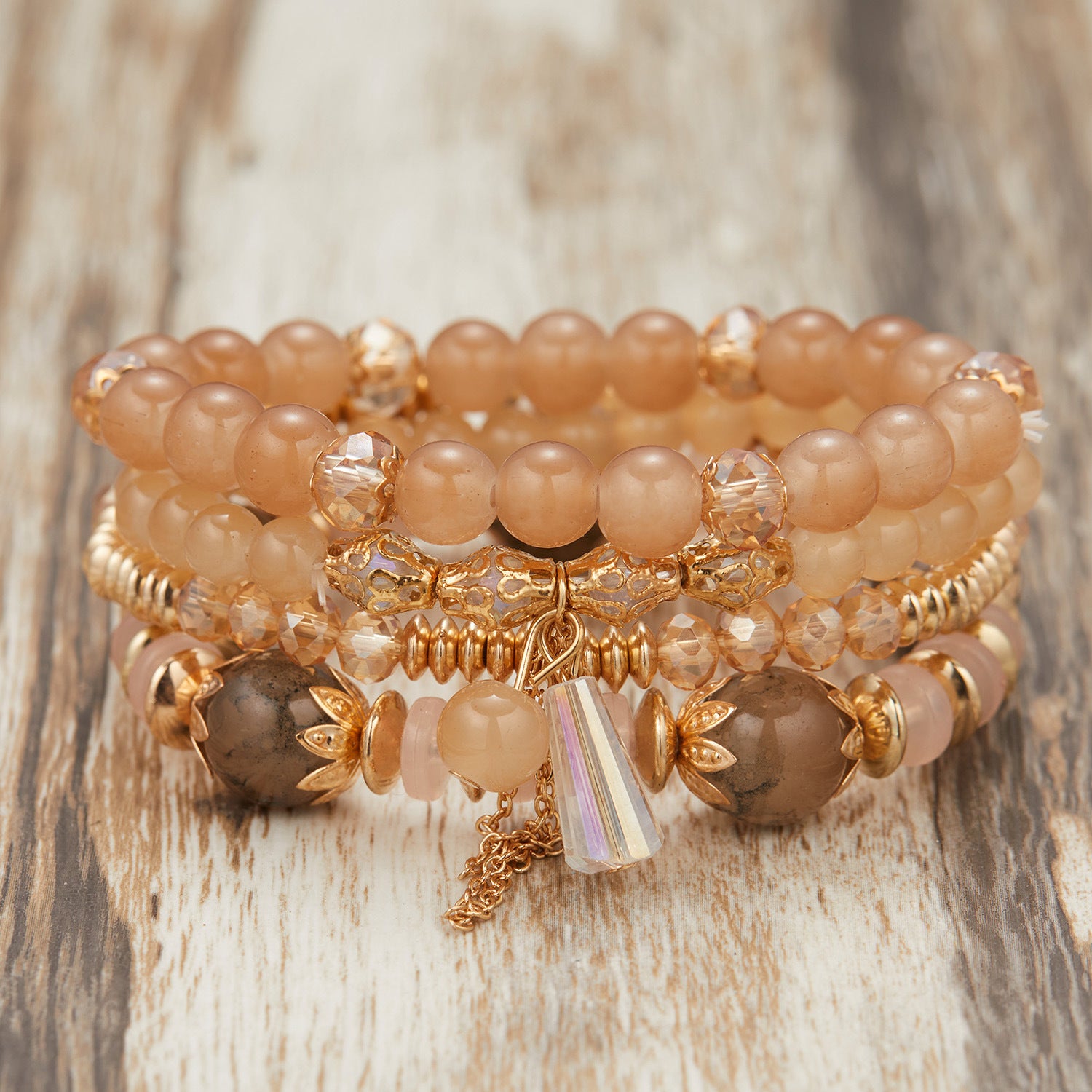 Wholesale Bohemian Wings Tassel Rice Beads Beaded Bracelet