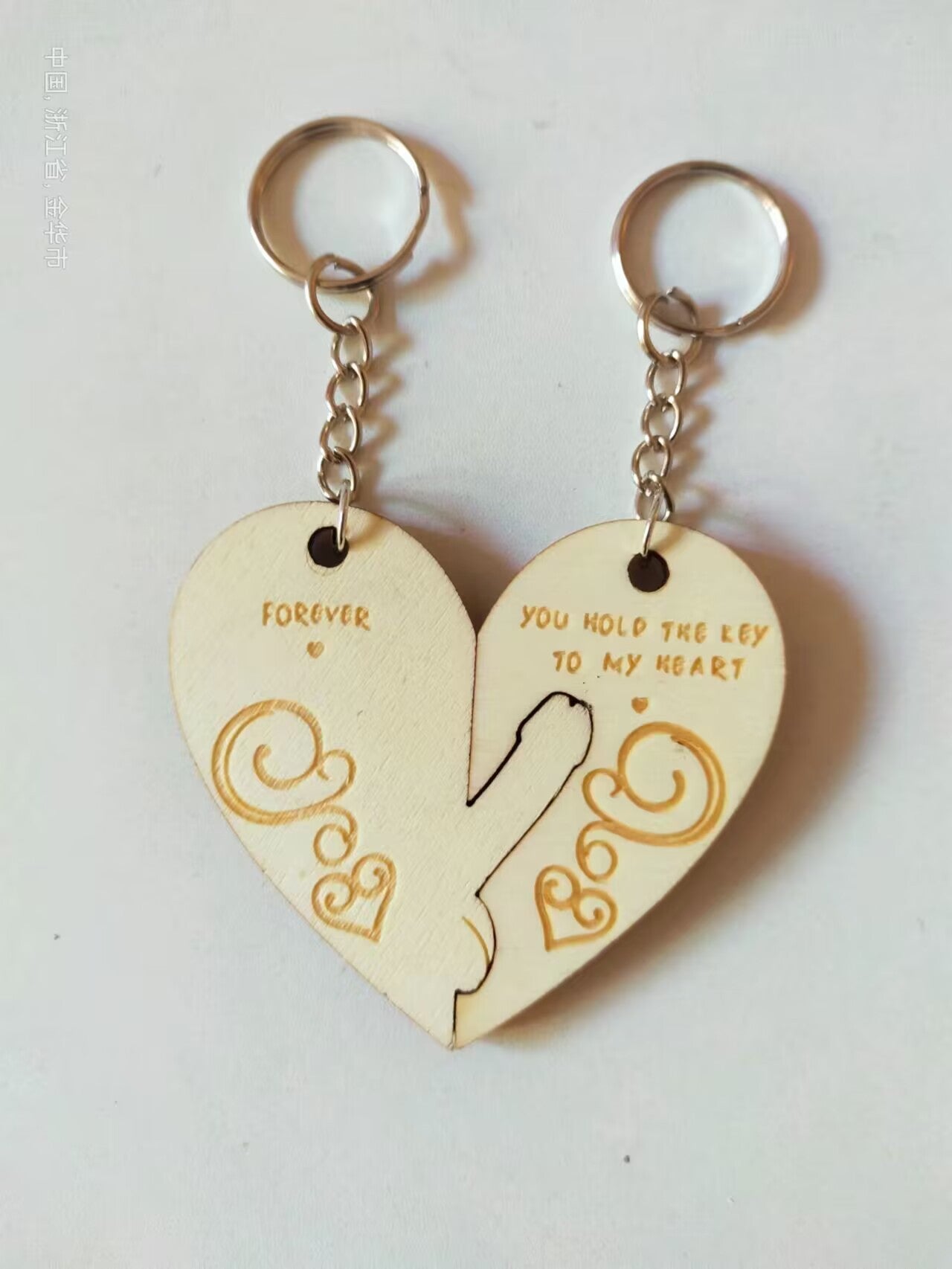 Wholesale Wooden Couple Love Key Chain