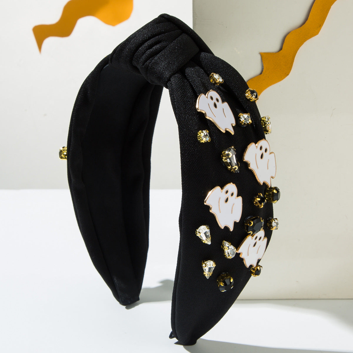Wholesale New Halloween Fabric Diamond-encrusted Pumpkin Ghost Accessory Headband