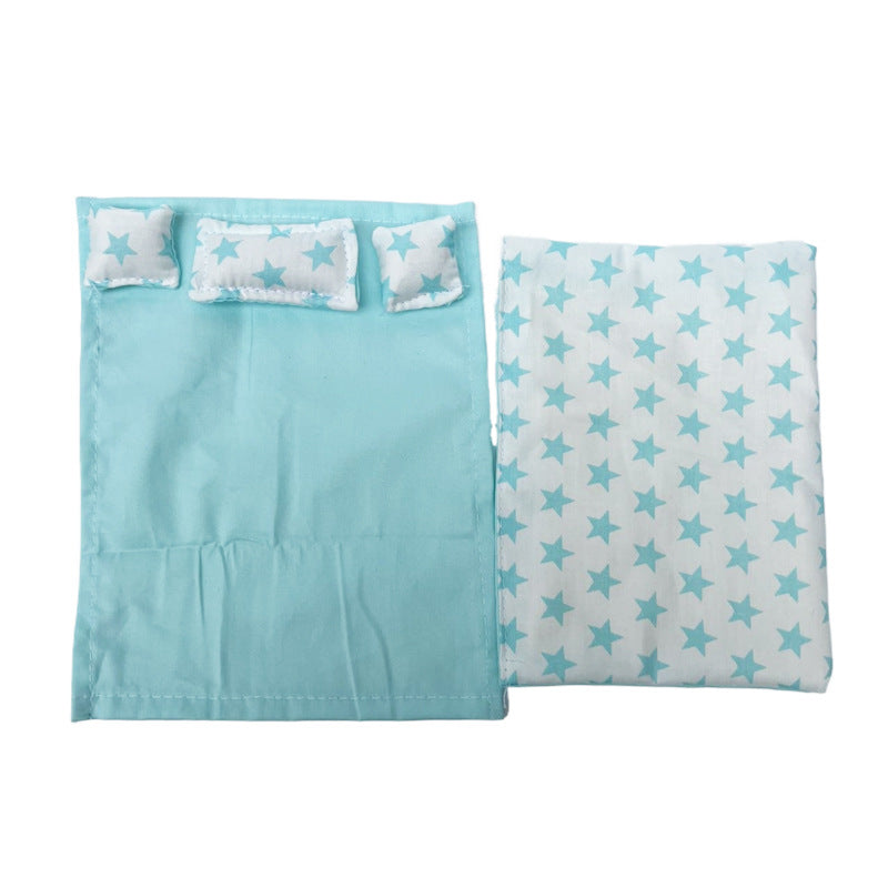 Wholesale 1:12 miniature models bedroom scenes handmade bedding