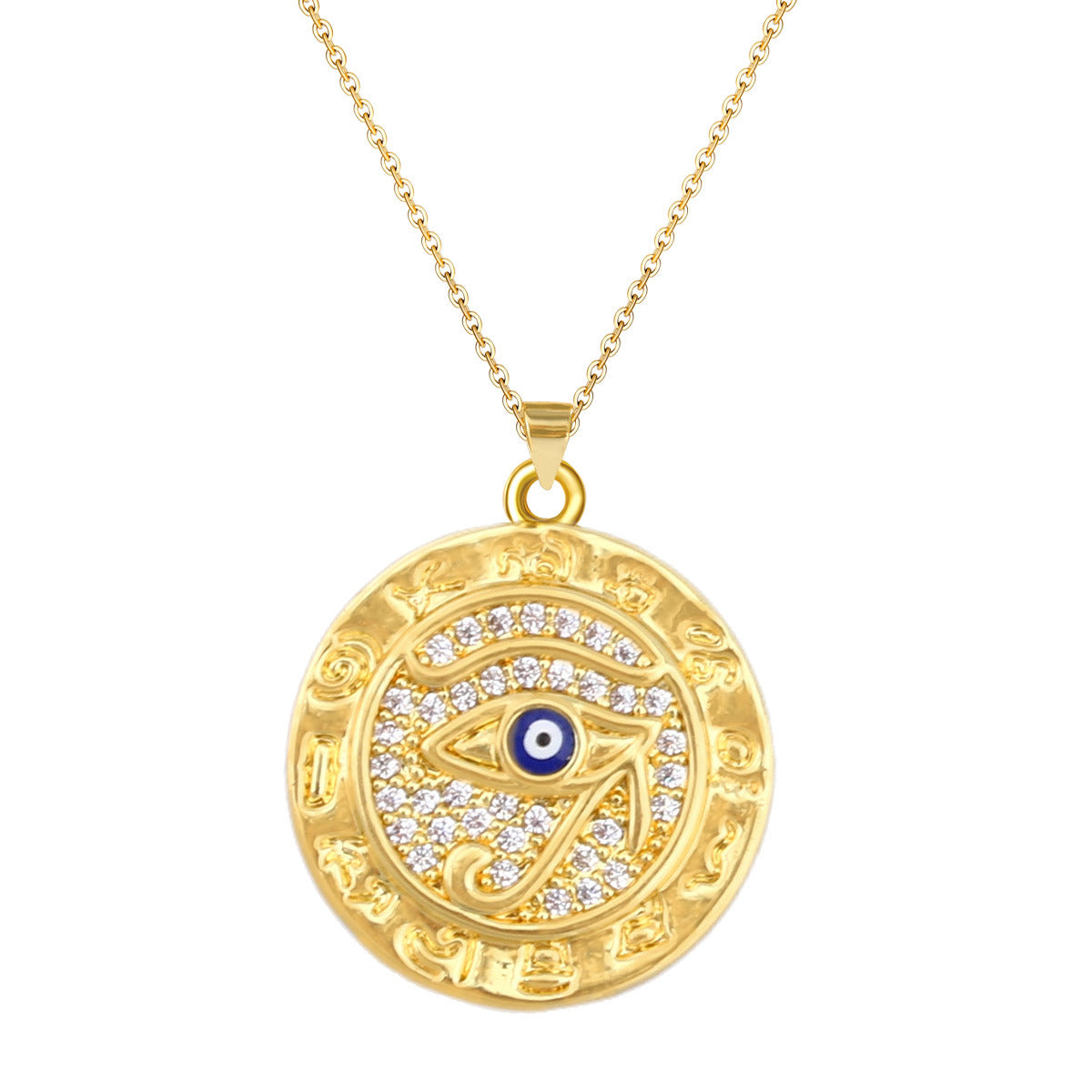 Wholesale Gold Plated Evil Eye Pendant Necklace European Fashion Style Jewelry Accessory For Everyday Gift