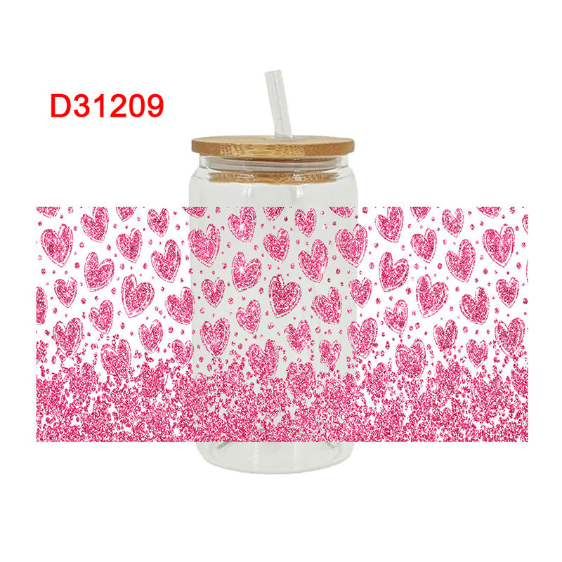 Wholesale Rainbow Love Sphere 16oz Cup UV DTF Wraps